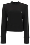 ATTICO THE ATTICO STRUCTURED SHOULDER SWEATSHIRT