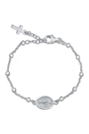 Bling Jewelry Sterling Silver Holy Mary Beads Bracelet In Grey