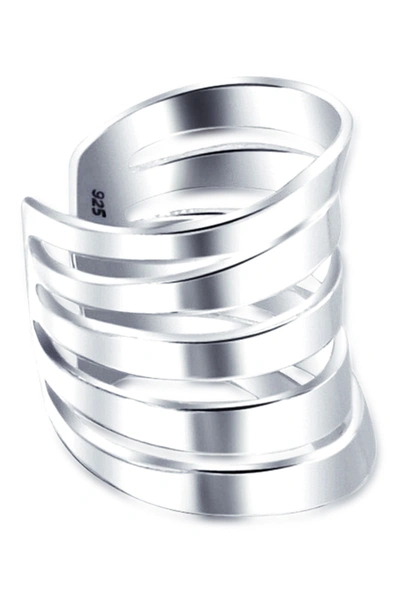 Bling Jewelry Sterling Silver Geometric Sliced Single Cuff Earring