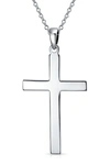 Bling Jewelry Sterling Silver Cross Pendant Necklace In Silver