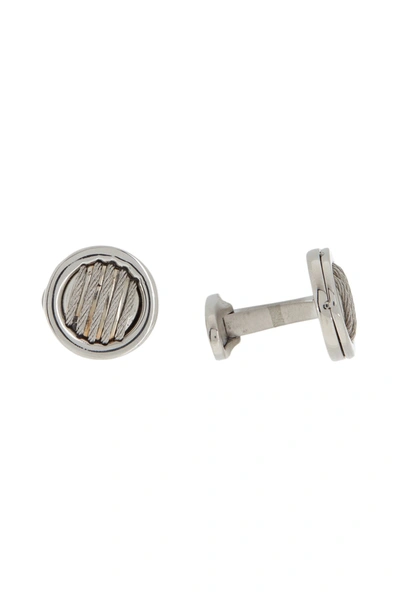 Alor Grey Cable Stainless Steel Cuff Links