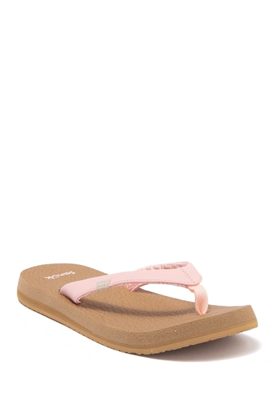 Sanuk Yoga Serenity 4 Zigzag Flip Flop In Pink Salt