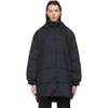 GIVENCHY BLACK INSULATED LOGO PUFFER COAT