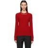 GIVENCHY RED WOOL & CASHMERE CHAIN COLLAR SWEATER