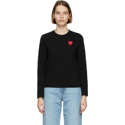 Comme Des Garçons Play Black Layered Heart Long Sleeve T-shirt