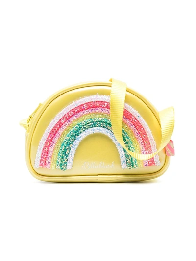 Billieblush Kids' Glittery Rainbow Crossbdy Bag In Yellow