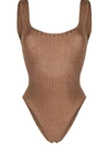 Hunza G Knitted Low-back Swimsuit In Neutrals