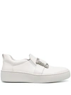 Sergio Rossi Buckle-detail Trainers In White