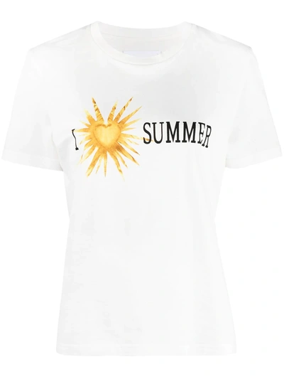 Alberta Ferretti I Love Summer Cotton T-shirt In White