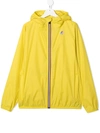 K-way Teen Jacques Hooded Jacket In Yellow