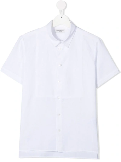 Paolo Pecora Teen Step-hem Short-sleeved Shirt In White