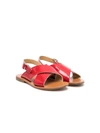 GALLUCCI BUCKLED TWO-TONE SANDALS