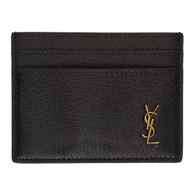 Saint Laurent Black Tiny Monogram Card Holder In 1000 Black