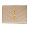 SAINT LAURENT BEIGE MONOGRAMME FLAP CARD HOLDER