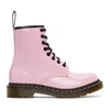 Dr. Martens' Pink Patent 1460 Lace-up Boots In Pale Pink