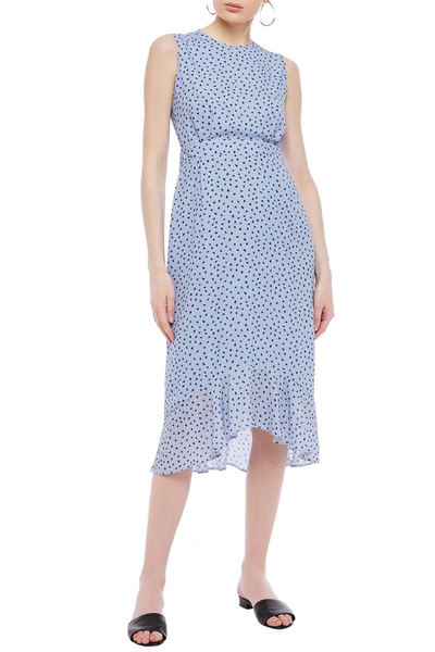 Iris & Ink Adela Printed Crepe De Chine Dress In Light Blue