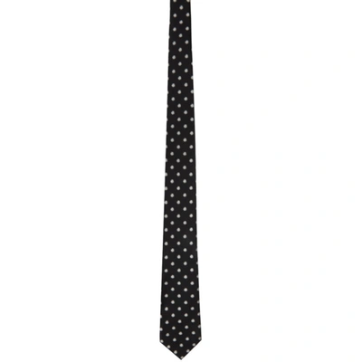 Tom Ford Black Silk Jacquard Tie In B Blk