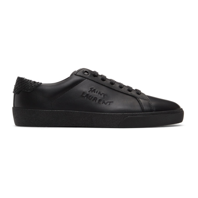 Saint Laurent Court Classic Sl/06 Logo-embroidered Sneakers In Nero