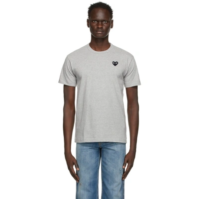 Comme Des Garçons Play Grey Heart Patch T-shirt In 1 Grey