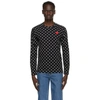 Comme Des Garçons Play Black Polka Dot Heart Patch Long Sleeve T-shirt In 1 Black/wht