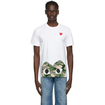 Comme Des Garçons Play White Camo Half Heart T-shirt