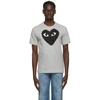 COMME DES GARÇONS PLAY GREY & BLACK BIG HEART T-SHIRT