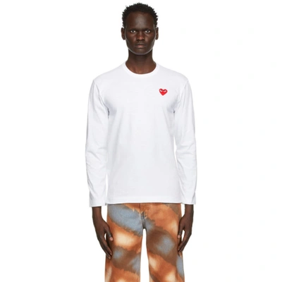 Comme Des Garçons Play Comme Des Gar Ons Play Mens White Cotton T-shirt