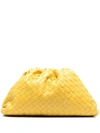 Bottega Veneta The Pouch Large Gathered Intrecciato Leather Clutch In Yellow