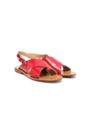 GALLUCCI TEEN BUCKLED LEATHER SANDALS
