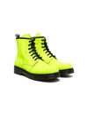 GALLUCCI TEEN LACE-UP LEATHER ANKLE BOOTS