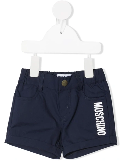 Moschino Babies' Teddy-print Shorts In 蓝色