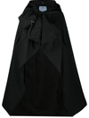 Prada Black Gabardine Re-nylon Hooded Cape In Black