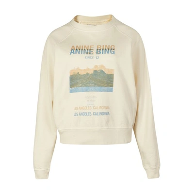 Anine Bing Womens Off White Arlo Desert Road-print Organic And Recycled Cotton-blend Sweatshirt Xs