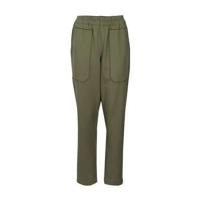 Brunello Cucinelli Lightweight French Terry Trousers In Militaire