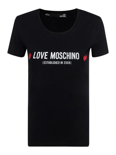 Love Moschino Lettering Logo T-shirt In Black