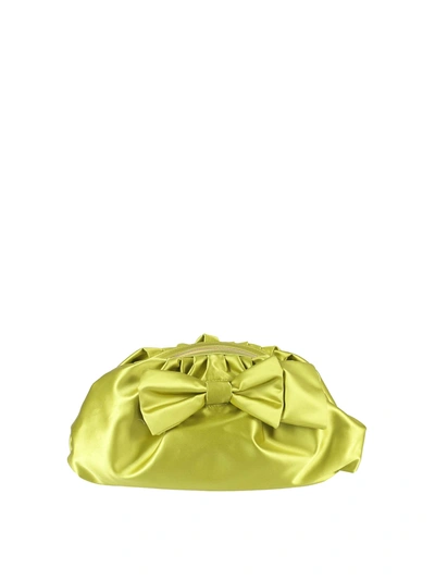 Red Valentino Laminated Clutch Bag In Yellow