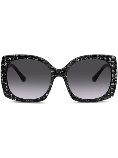 Dolce & Gabbana Crocodile Print Family Sunglasses In Black