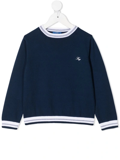 Fay Kids' Crewneck Sweatshirt In Blue