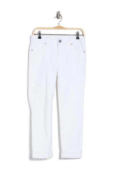 Kut From The Kloth Katy Roll Cuff Boyfriend Jeans In Optic White