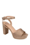Journee Collection Nairri Platform Sandal In Taupe