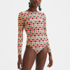 La Doublej Geometric One-piece Swim Suit In Groovy Dot Giallo