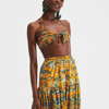 La Doublej Three-way Bandeau Bikini Top In Tree Of Life Arancio
