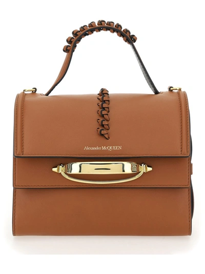 Alexander Mcqueen The Story Knotted Leather Handbag In Brown