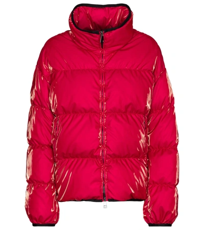 Moncler Grenit Funnel-neck Down Coat In Red
