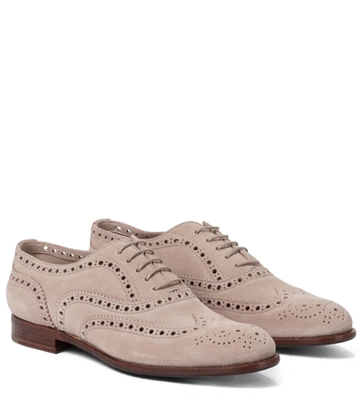 Church's Burwood Suede Brogues In Pink