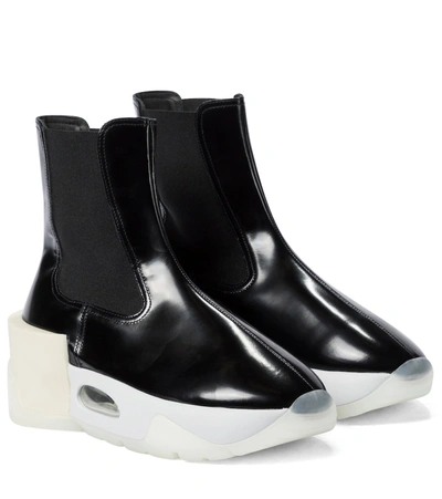 Mm6 Maison Margiela Leather Chelsea Boots In Black