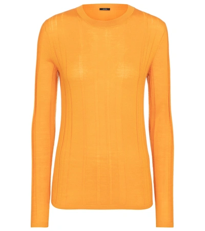Joseph Wool-blend Sweater In Orange