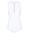 Alaïa Knit Polo-neck Bodysuit In White