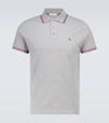 Moncler Short-sleeved Polo Shirt With Logo In Grey