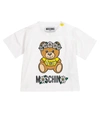 MOSCHINO BABY LOGO STRETCH-COTTON T-SHIRT,P00540263